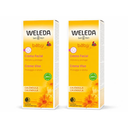 Weleda Baby Crema Facial de Caléndula – Pack 2 Unidades | Hidrata y protege la delicada piel del bebé