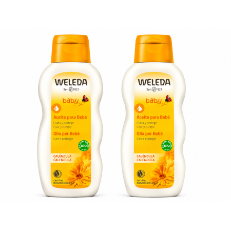 Weleda Baby Aceite para Bebé de Caléndula 200 ml – Pack 2 Unidades