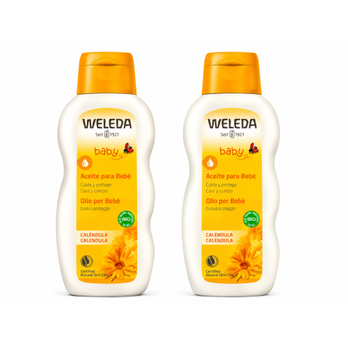 Weleda Baby Aceite para Bebé de Caléndula 200 ml – Pack 2 Unidades