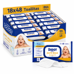 Toallitas Dodot Pure Aqua con Tapita Pack Ahorro 864 Uds (18x48) – Nuevo Formato Más Grueso y Resistente