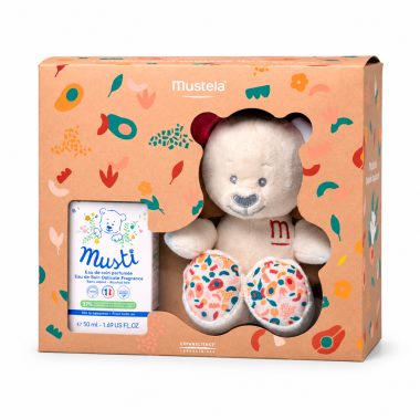 Cofre Mustela Musti Perfume + Osito | El regalo perfecto para dar la bienvenida al bebé con ternura y delicadeza