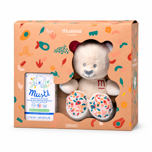 Cofre Mustela Musti Perfume + Osito | El regalo perfecto para dar la bienvenida al bebé con ternura y delicadeza