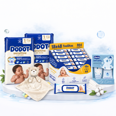 Pack Súper Ahorro: Pañales dodot sensitive Talla 1 + Toallitas Pure + Chicco