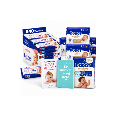 Pack Súper Ahorro Recién Nacido Dodot Sensitive Talla 0 y 1 + Toallitas + Libros de Lucía, mi pediatra