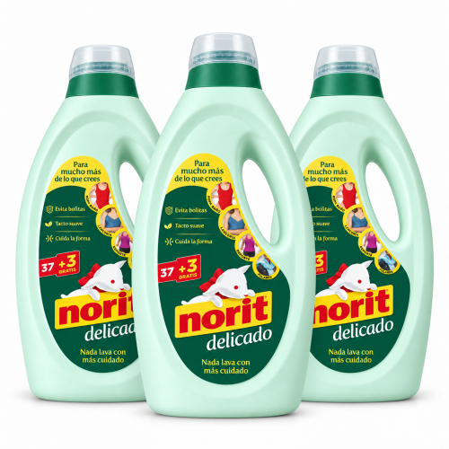 Pack Ahorro de 3 geles Norit Delicado de 1.125 ml – Hasta 120 lavados