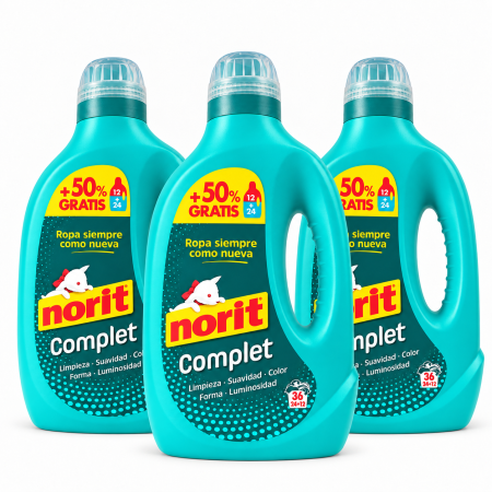 Pack Ahorro de 3 geles Norit Complet de 1.800 ml – Hasta 108 lavados
