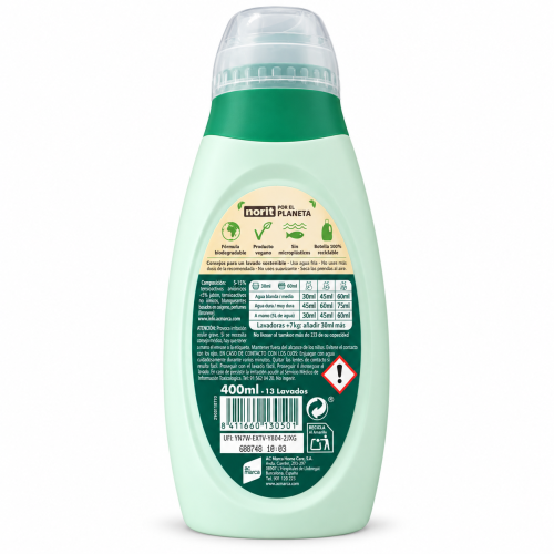 Gel Detergente Norit Delicado 400 ml – Cuidado de prendas delicadas