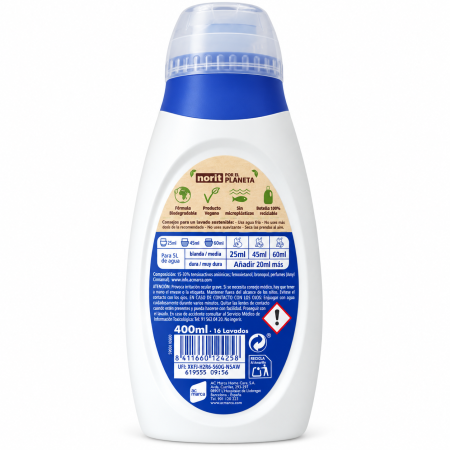 Gel detergente Norit Delicado a Mano 400 ml – 16 lavados