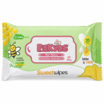 Toallitas húmedas BEKYDS Sweet Wipes con leche y miel, paquete de 20 unidades con tapa rígida