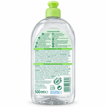 Detergente para biberones y tetinas. Frosch Baby. Pack Ahorro de 8 und de 500 ml