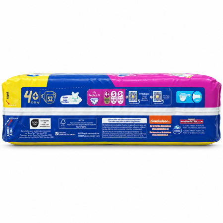 Pañales Dodot Activity Extra Absorción Talla 4+ – 52 unidades – 10 a 15 kg