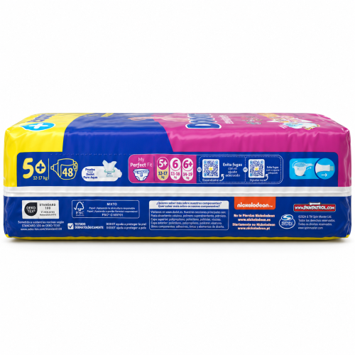 Pañales Dodot Activity Extra Absorción Talla 5+ – 48 unidades – 12 a 17 kg