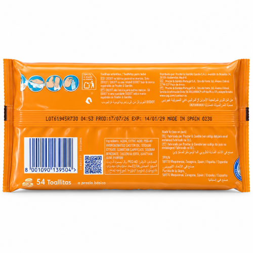Toallitas Dodot Básico (54 Und.)