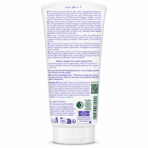 Weleda Baby Derma Bálsamo Limpiador 3 en 1 para Piel Atópica del Bebé – 200 ml Novedad