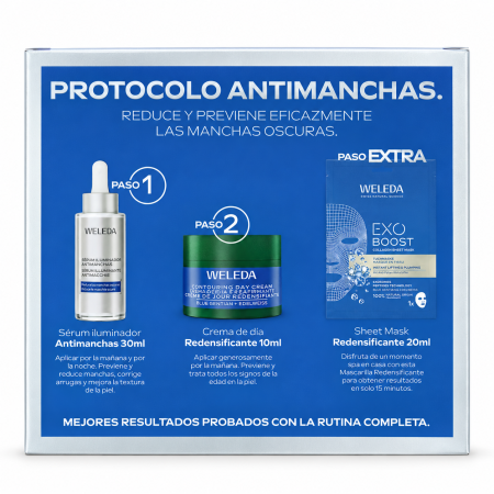 Novedad Cofre Protocolo Antimanchas Weleda – Sérum 30 ml + Crema y Mascarilla de Regalo