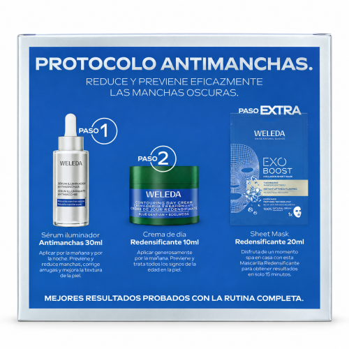 Novedad Cofre Protocolo Antimanchas Weleda – Sérum 30 ml + Crema y Mascarilla de Regalo