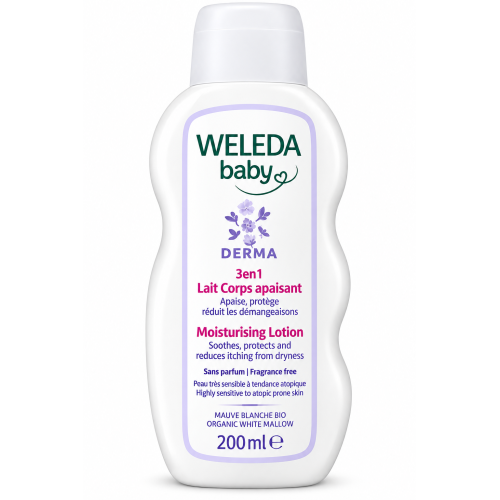 Weleda Baby Derma Leche Corporal 3 en 1 para Piel Atópica del Bebé – 200 ml Novedad