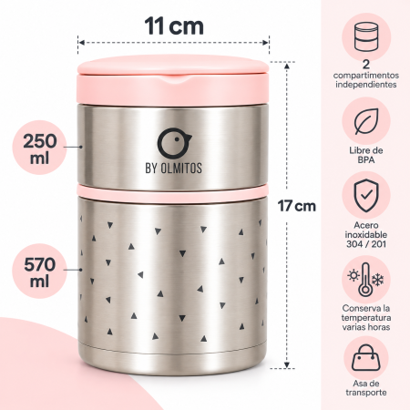 Termo Sólidos Olmitos Dots Papillero Acero Inoxidable Bebé