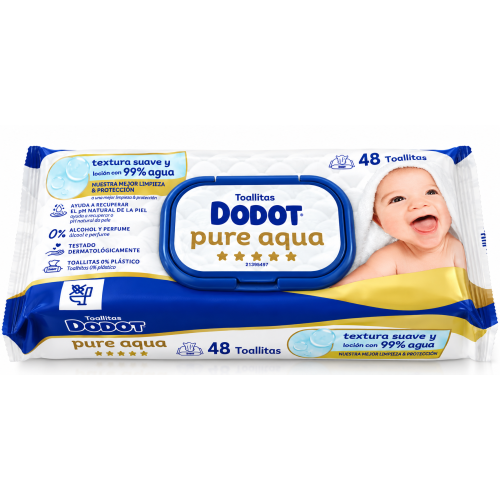 Toallitas Dodot Aqua Pure con Tapita Pack Ahorro 864 Uds (18x48) – Máxima Pureza y Suavidad para tu Bebé