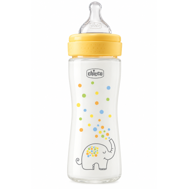 Biberón Chicco Perfect Easy de vidrio 240 ml con flujo lento desde el nacimiento