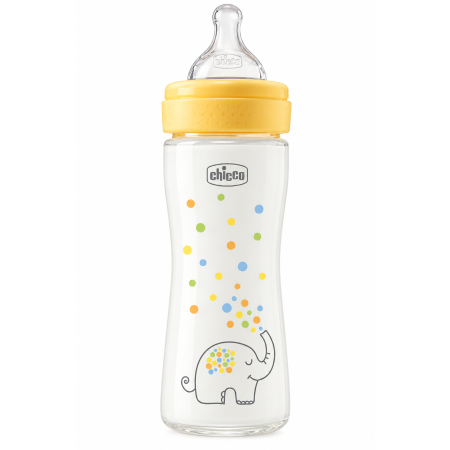 Biberón Chicco Perfect Easy de vidrio 240 ml con flujo lento desde el nacimiento