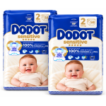 Dodot Sensitive Talla 2 pack 116 pañales con 2 paquetes de 58 unidades para bebés de 4 a 8 kg
