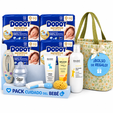 Pack Súper Ahorro Recién Nacido 96 Pañales Dodot Talla 0 + 720 Toallitas + Tratamiento Costra Láctea + 15 Productos + REGALO