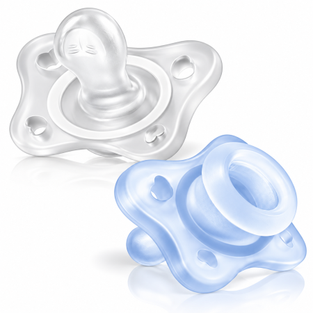 Chicco PhysioForma Mini Soft 0-2 meses pack de 2 chupetes de silicona en tonos azules