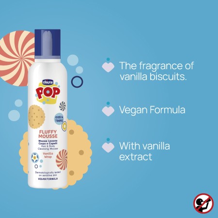 Espuma Cuerpo y Cabello Vainilla Chicco 200 ml | Más Pañales