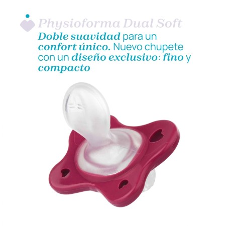 Chupetes Chicco PhysioForma Dual Soft 16-36 Meses Rosa y Magenta – Pack 2 Unidades
