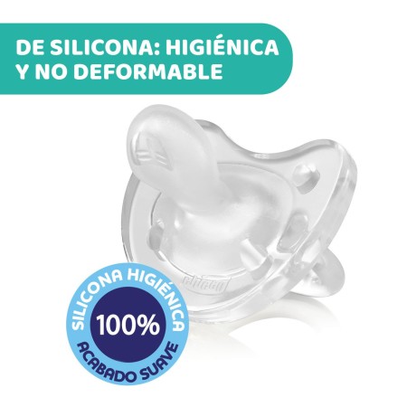 Chupete Chicco 100% Silicona PhysioForma Dual Soft 0-2 Meses – Verde – 1 Unidad