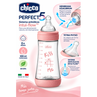 Biberón Perfect5 Anticólicos Silicona 300 ml Chicco – Alimentación cómoda y segura para tu bebé