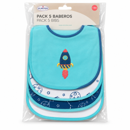 Pack Regalo Bebé Azul – sonajero Libro Chicco, 5 Baberos, Mordedor, 2 Chupetes y Agua Perfumada