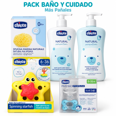 Pack Baño Bebé Chicco con Juguete y Chupetes | Más Pañales