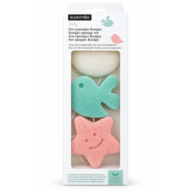 Esponjas Konjac 3 Uds Suavinex – Limpieza Natural y Suave para Bebés