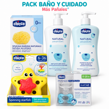 Pack Baño Bebé Chicco con Juguete y Chupetes | Más Pañales