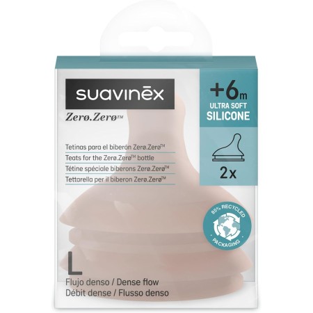 Tetinas Suavinex Zero Zero Flujo Denso L -  Pack 2 | Más Pañales