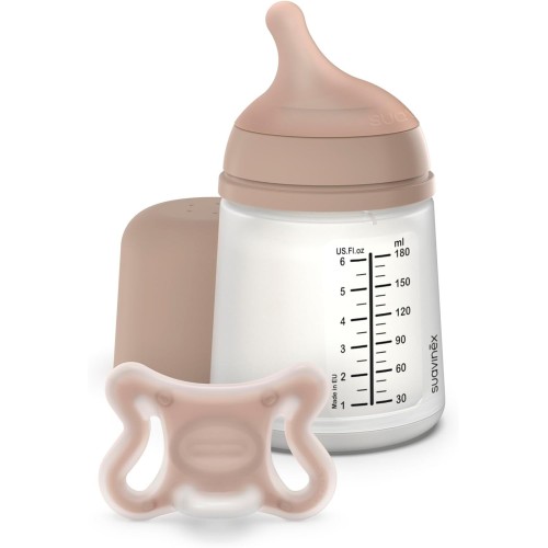 Pack Recién Nacido Pañales Dodot Sensitive Talla 0 (24 uds) y Talla 1 (58 uds), Biberón Suavinex 180 ml, Capa de Baño, Esponja y