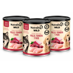 NutraDog WILD Pollo y Ternera 3 x 800 g | Alimento Húmedo Natural para Perros
