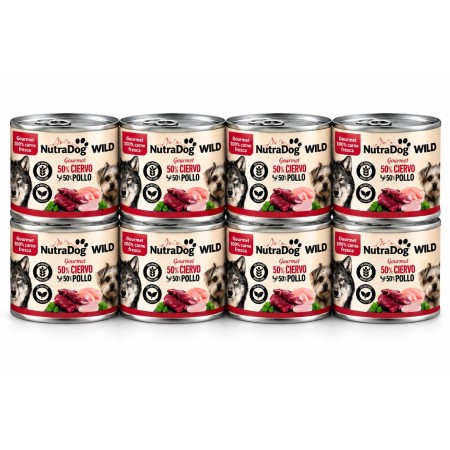 NutraDog WILD Ciervo y Pollo 8x200g | Alimento Húmedo Natural para Perros Pack Ahorro