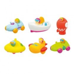 Bote con 6 juguetes de baño "birdies", de Olmitos