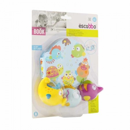 Libro+3 juguetes de baño.  Olmitos
