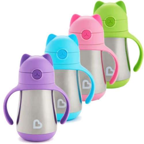 Taza de Acero con Pajita Cool Cat. Munchkin