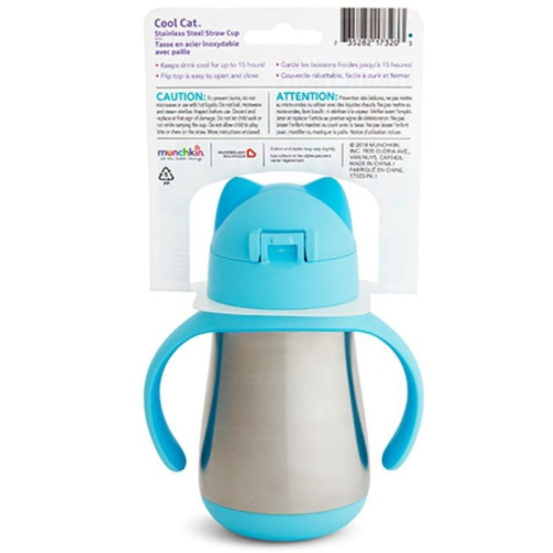 Taza de Acero con Pajita Cool Cat. Munchkin