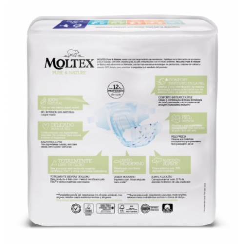 Pañales Pure & Nature Talla 6 (17 a 28 kg) 35 Uds.Moltex