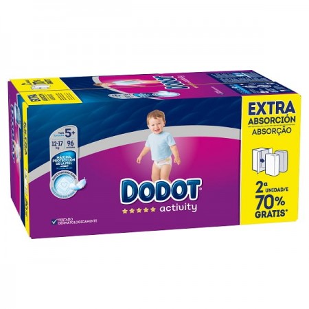 Dodot Kit recién nacido con 30 pañales de 2 a 6 kg talla 1 + 68 pañales de  3 a 6 kg talla 2 + 1 caja de 54 toallitas