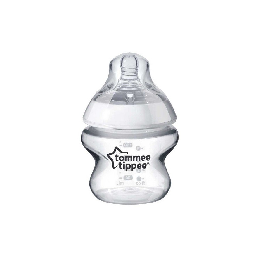 Tommee Tippee Closer to Nature - Juego de biberones para recién nacido,  pezón parecido al pecho, válvula anticólica, azul, niño